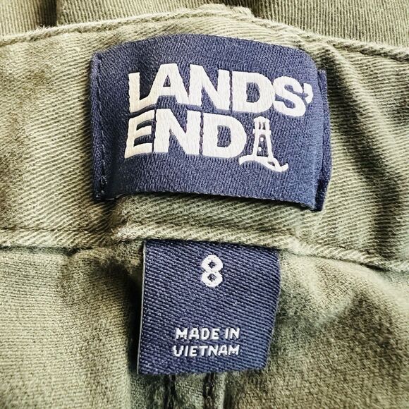 Land's End Military Green Cotton Blend Pocketed Womens Pants Size 8 - Picture 7 of 9
